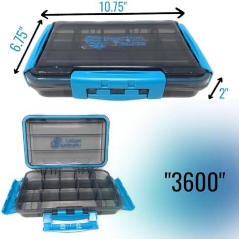 Reaction Tackle Premium Tackle Trays, Water Resistant Fishing Tackle Box Organizers with Triple Clip Closure, Removable Dividers and Clear View Design - 3600 (2-Pack) - Image 3