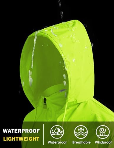 COOFANDY Men's Light Rain Jacket Packable Waterproof Raincoat Windbreaker - Image 4