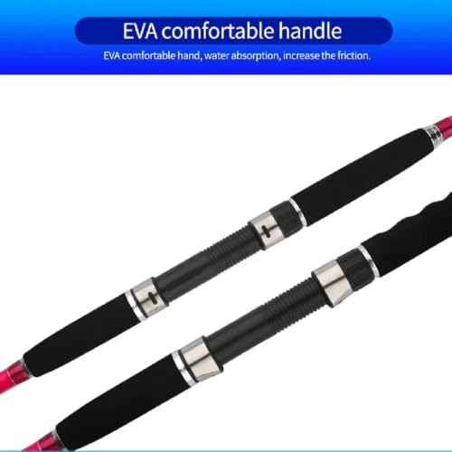 5.6' Travel Slow Jigging Rod 2-Piece Pink Offshore SpinCast 2.8-4.2oz 4-8PE - Image 6