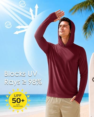 Boladeci Men's UPF 50+ Sun Protection Lightweight Hoodie Shirts Long Sleeve Fishing Shirt SPF UV Hiking Swim - Image 3
