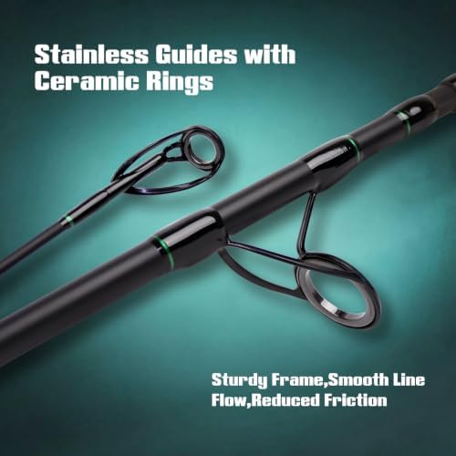 Fiblink Surf Fishing Rod,Portable Spinning Rod & Casting Rod,3/4 Piece Travel Fishing Pole,Carbon Fiber Surf Rod,Stainless Steel Guides with Ceramic Rings,No-Slip Grip(9'/10'/10'6"/12'/15') - Image 6