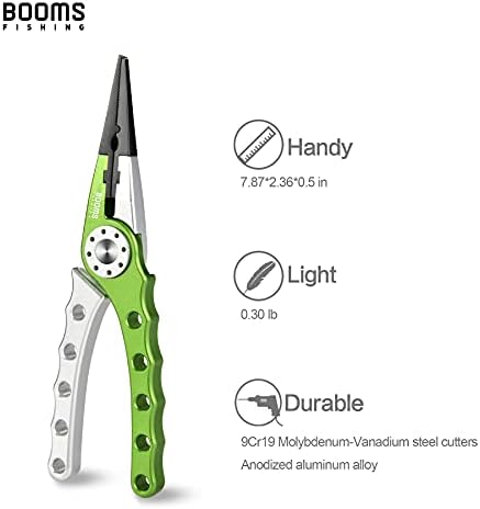 Booms Fishing X1 Aluminum Fishing Pliers Saltwater, Surf Fishing Tackle Kit, Fishing Multitool Hook Remover Braided Fishing Line Cutting and Split Ring with Coiled Lanyard and Sheath - Image 4