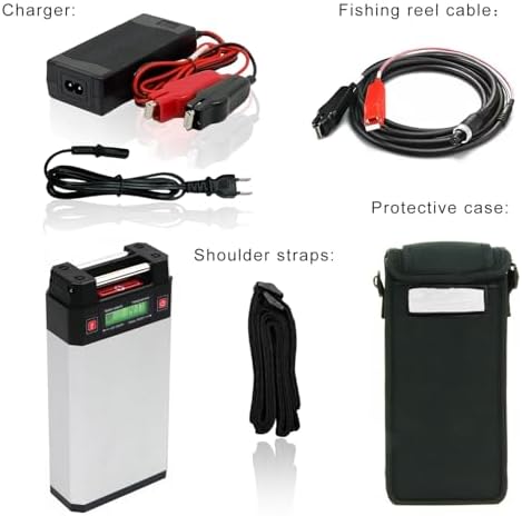 GN20F 14.8V 20Ah Electric Reel Battery Compatible with Daiwa Tanacom 1000 750 Seaborg 500MJ Leobritz Shimano Plays BeastMaster ForceMaster Fishing Reel Battery with Charger and 1.5M Power Cord - Image 7