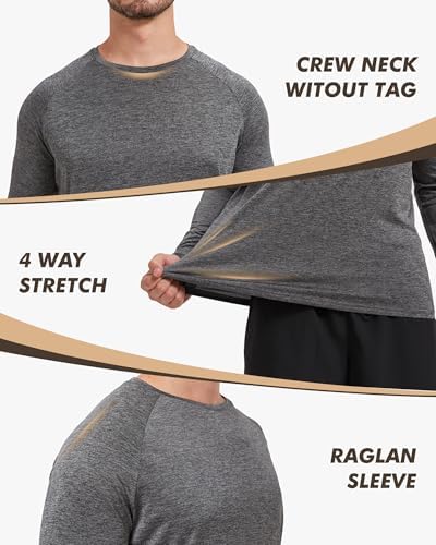7 Pack Long Sleeve Shirts for Men Quick Dry UV Sun Protection Gym T-Shirts - Image 5