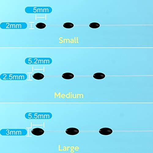 Fishing Rubber Bobber Peg Sinker Stopper Black Oval Bead Texas Rig Weight Floats Stops Durability Flipping Terminal Tackle Accessories for Saltwater Freshwater 3 Size - Image 5