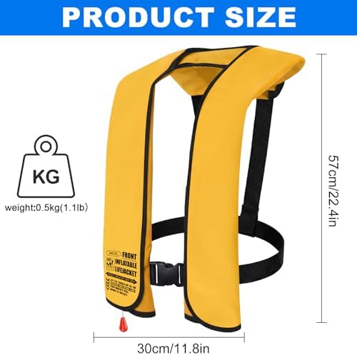 2-Pack Adult Automatic Inflatable PFD Jacket, Adjustable and Lightweight Water Sports Vest for Kayak SUP Paddleboarding Boating Sailing Fishing (Buoyancy is Greater Than 150 N) - Image 2