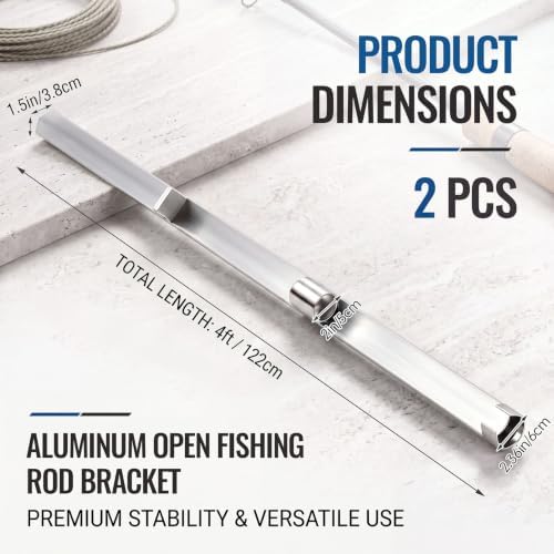 DoubleFill 2 Pack 4 ft Aluminum Open Face Sand Spikes for Surf Fishing - Image 2