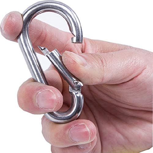 sprookber Stainless Steel Carabiner Spring Snap Hook - 304 Stainless Steel Heavy Duty Clips, Set of 4 - Image 4