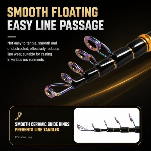 Telescopic Fishing Combo, 6FT Carbon Fiber Rod with 3000 Spinning Reel, Lightweight Kit with Carrier Bag for Bass Trout Catfish Freshwater Saltwater Travel - Image 4