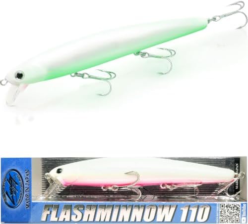 LUCKY CRAFT FlashMinnow 110, Super Glow Series, Saltwater Fishing Lures, Jerkbait Surf Fishing Accessories and Gear, 1-2 ft Slow Suspending Topwater Lure, Halibut and Bass Fishing Lures by LuckyCraftUSA
