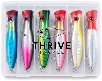 6-Piece Large Topwater Popper Fishing Lures with Tackle Box - Image 6