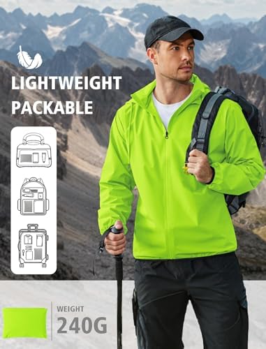 COOFANDY Men's Light Rain Jacket Packable Waterproof Raincoat Windbreaker - Image 2