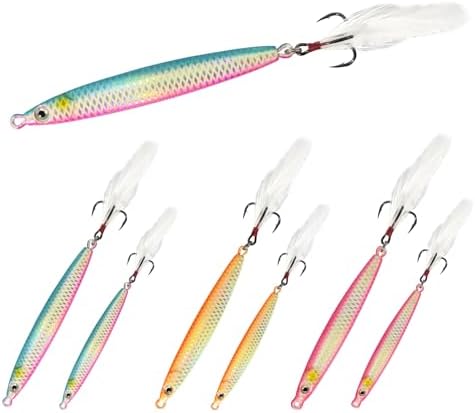 Eupheng Micro Shore Jigging Lure, Metal Jigs Fishing Lures Saltwater, Vertical Jigging & Shore Casting Baits for Tuna Salmon Bass Striper Mackerel by EUPHENG
