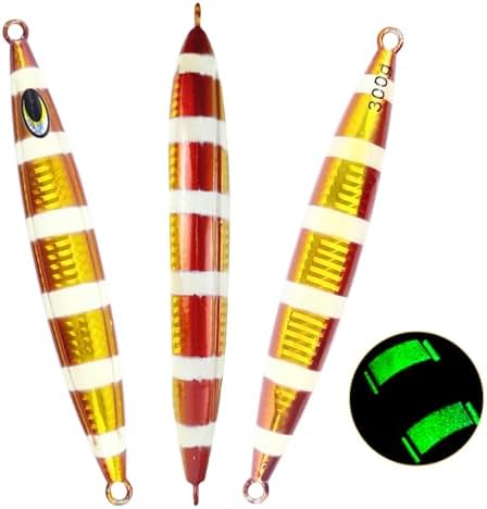 Eupheng Heavy Duty Fishing Jigs Saltwater 200g/300g/400g/500g, Glow in Dark Roller Slow Fall Lead Jig Deep Sea Fishing Jigging Lures for Tuna, Salmon, Sailfish, Grouper Snapper by EUPHENG