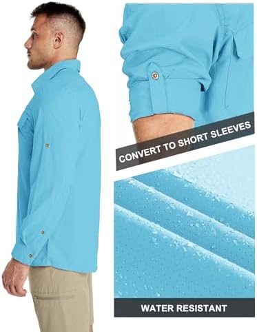 33,000ft Men's Long Sleeve Sun Protection Shirt UPF 50+ UV Quick Dry Cooling Fishing Shirts for Travel Safari Camping Hiking - Image 3