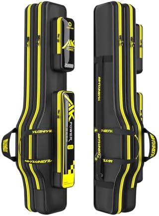 2 Layers Fishing Pole Bag, Fishing Rod Case, 51in 1680D Heavyweight Oxford with Wire Frame Support(Not Hardshell)Quick-Access Compartments Anti-Sag Design Fishing Rod Bag Fishing Gift for Men by YUZHIYUAN
