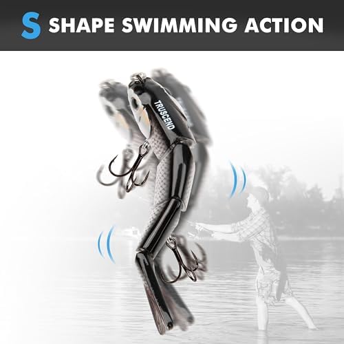 TRUSCEND Swimmax Easy Catch Fishing Lures with BKK Hooks, Wiggling, Vibrating, Rattling and Gurgling for More Bite, Heavy-Duty Dyneema Fiber Jointed Swimbaits for Bass, Trout, Walleye, Crappie, Pike - Image 2