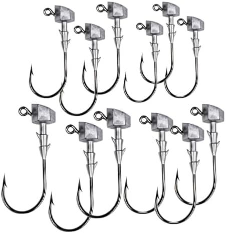 Urchin Bait Hooks - 12 Piece Fishing Tackle Set, Bass Lures with Weights, S by Unknown