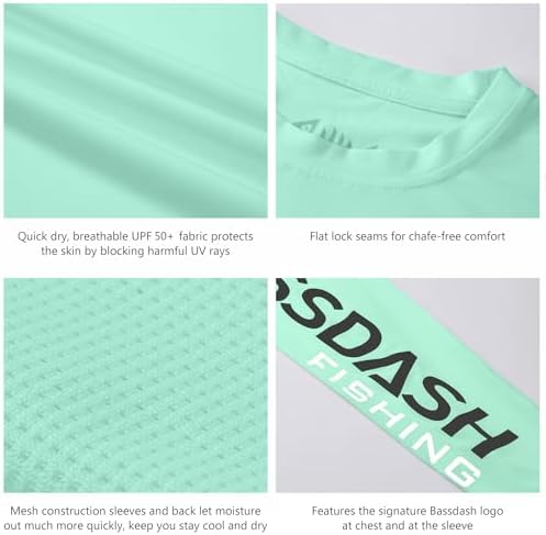 BASSDASH Fishing T Shirts for Men UV Sun Protection UPF 50+ Long Sleeve Tee T-Shirt - Image 5