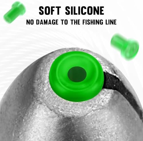 THKFISH Egg Fishing Sinkers Weights, Removable Rubber Core Fishing Weights Twist-Lock Sinker,Bass Weights Sinker Tackle Saltwater Casting Fishing Sinkers Set Oval Freshwater,1/8-1OZ - Image 3