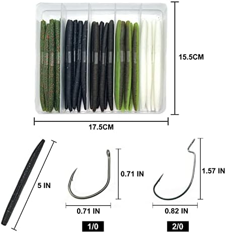Senko Wacky Worms - Soft Plastic Lures, 30pcs Rubber Worms, 4-5 inches for Bass Freshwater & Saltwater Fishing - Image 4
