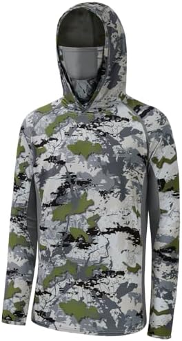 BASSDASH Men's UPF 50+ Camo Long Sleeve Hunting Fishing Hoodie Shirt by Bassdash