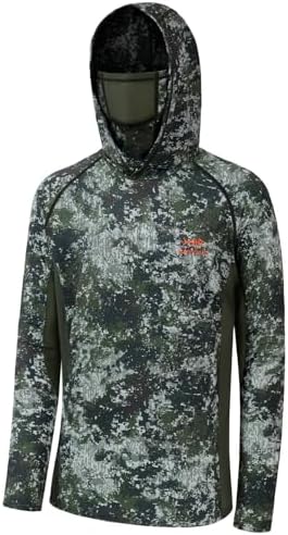 BASSDASH Men's UPF 50+ Camo Long Sleeve Hunting Fishing Hoodie Shirt by Bassdash
