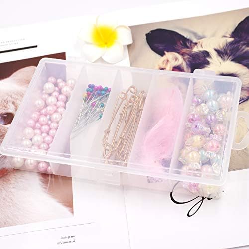 Honbay Clear Visible Plastic Fishing Tackle Accessory Storage Box Case Container - Jewelry Making Findings Organizer - (M:7"x4.3"x1.2") - Image 6