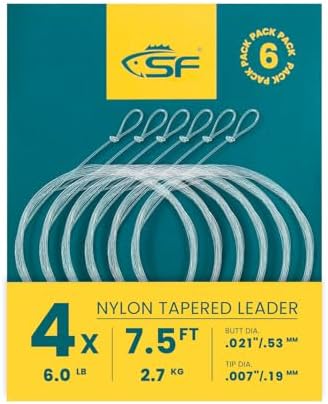 SF Hand Tied Loop Fly Fishing Tapered Leader Freshwater Trout by SUNSHINEFISHING