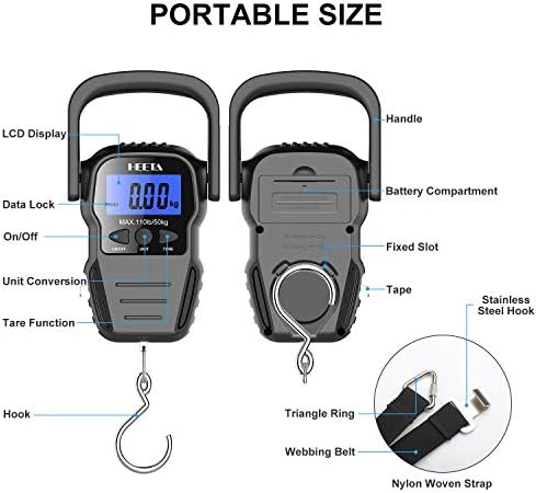 HEETA Fish Scale Digital Fishing Luggage Weight Scale with Measuring Tape - Image 2