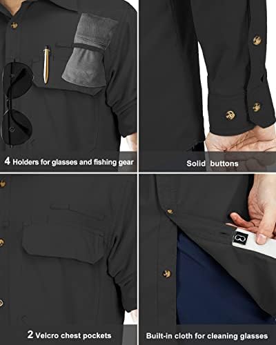 33,000ft Men's Long Sleeve Sun Protection Shirt UPF 50+ UV Quick Dry Cooling Fishing Shirts for Travel Safari Camping Hiking - Image 5