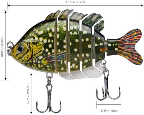 BASSDASH SwimPanfish Multi Jointed Bluegill Bass Fishing Lure Swimbaits - Image 2
