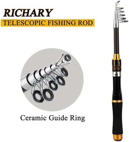 5.2ft Telescopic Fishing Rod, Fiberglass Portable Fishing Pole with Stainless Steel Guides, Compact Fishing Gear for Freshwater Spinning Rod Travel Fishing - Image 2