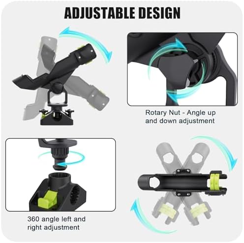 Combo Mount Fishing Rod Holders - 360 Degree Adjustable Boat Rod Rack - Image 3