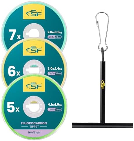 SF Clear Fluorocarbon Fly Fishing Tippet & Leader Line by SUNSHINEFISHING