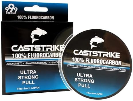 100% Fluorocarbon Fishing Line Clear Leader Line Low Visibility by CASTSTRIKE