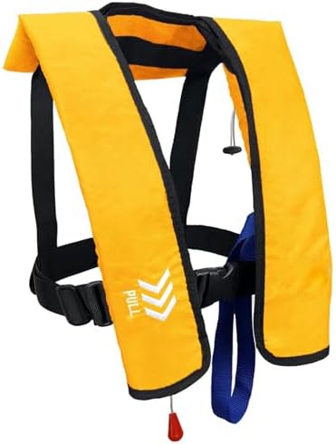 Manual Inflatable Life Jacket|Life Vest for Adults|PFD Low Profile|Supports up to 330 lbs(YSH700) by morinokawau