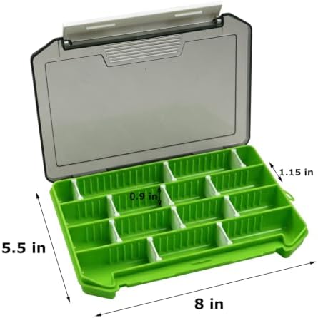 2-Pack Small Fishing Tackle Boxes, Tackle Trays with Adjustable Dividers (Green) - Image 2