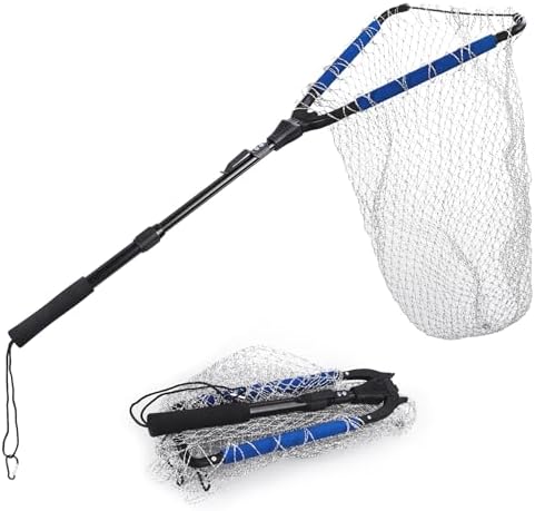 RESTCLOUD Fishing Landing Net with Telescoping Pole Handle, Fishing net Freshwater for Kids Men Women, Extend to 40-63 Inches by RESTCLOUD