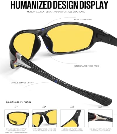 KALIYADI Sports Polarized Sunglasses Men UV400 Protection for Fishing Driving Cycling - Image 4
