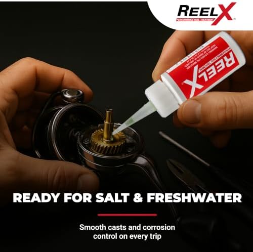 ReelX Fishing Reel Lubricant, Extreme-Pressure Anti-Corrosion Oil for Bearings, Spinning, Baitcasting, Spincast, Fly, Trolling & Electric Reels, Smooth Casting Saltwater Freshwater Protection, 1 oz - Image 3