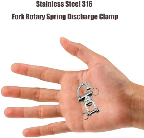 316 Stainless Steel Snap Shackle with Swivel Eye, Quick Release Marine Grade Shackle for Sailing, Boat Rigging, Halyard Hardware(70mm 4pcs) - Image 5