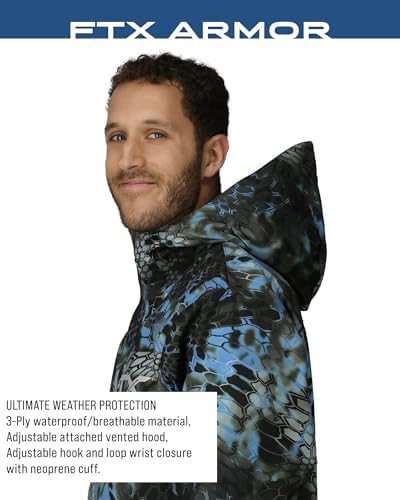 FROGG TOGGS Men's FTX Armor Premium Waterproof Rain, Fishing/Anglers Jacket, Kryptek Neptune, X-Large - Image 5