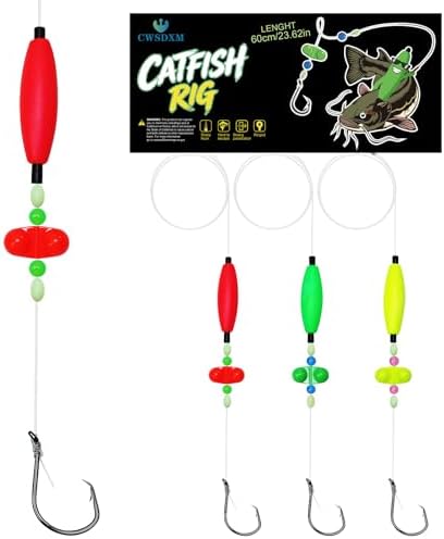 Catfish Float Rigs, 6/0 or 8/0 Circle Hooks, 3 or 6 Pack by Fishing