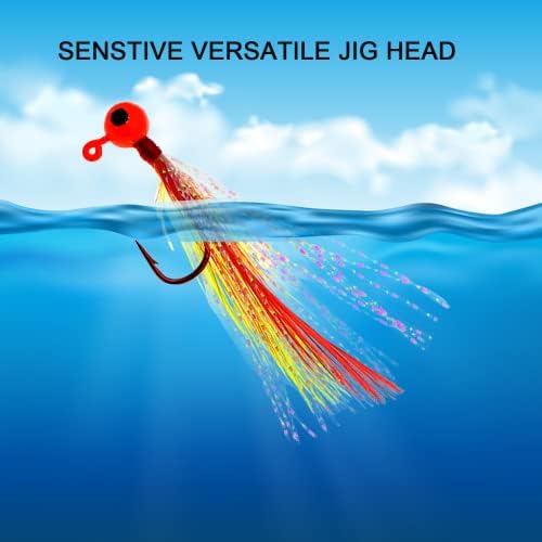 Fishing Jigs Kit Bucktail Jigs Hair Swimbait Heads Marabou Feather - Image 6