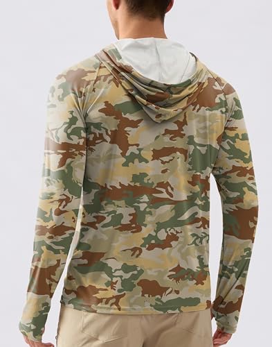 Pudolla Men's Sun Protection Hoodie Shirts UPF 50+ Fishing Hiking Shirt - Image 2
