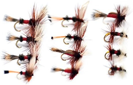 Outdoor Planet 12 Psycho Prince/Anato May/PMX/Parachute Hopper Dry Flies and Nymph Flies for Trout Fly Fishing Flies Lure Assortment by Outdoor+Planet
