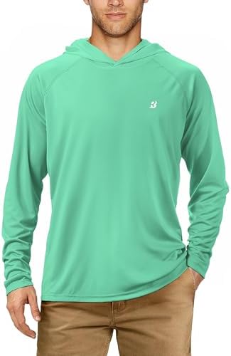 Roadbox Mens Fishing Sun Hoodie, Long Sleeve UPF 50+ UV Protection Shirts by Roadbox
