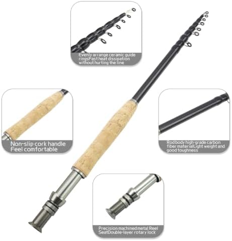 Telescopic Fly Fishing Rod and Reel Combo Kit Carbon Fiber Complete Fly Fishing Set - Image 2