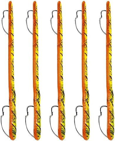 DeLong Lures 6" KILR Worm – Made in USA Weedless Pre-Rigged Soft Plastic Swimbaits, Extra Durable Bass Fishing Lures for Pike and More, 5-Pack Variety by DelongLures